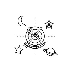 Armillary sphere celestial design featuring stars moon and saturn perfect for astrology related blogs social media posts and new age websites. Celestial design astrology space armillary sphere new age