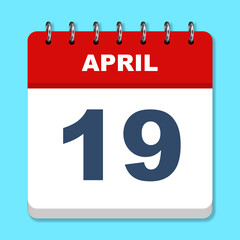 April calendar icon on a blue background