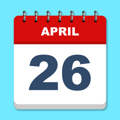 April calendar icon on a blue background