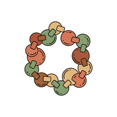 Bracelet design colorful beads connected in a circle creating a playful pattern perfect for jewelry blog headers promoting handmade crafts and fashion.
