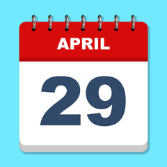 April calendar icon on a blue background