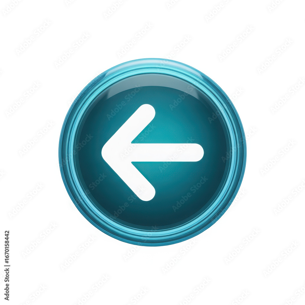 Fototapete glow effect left arrow button with shiny bezel for navigation and control interfaces elegant digital
