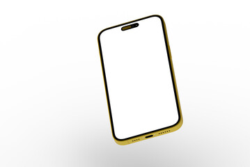 High-quality image of a gold smartphone with a blank screen, perfect for app presentations or website mockups.