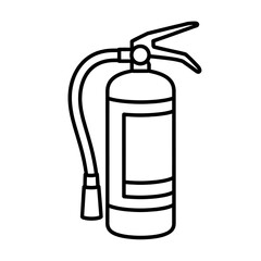 A black and white fire extinguisher illustration line art of a coloring page