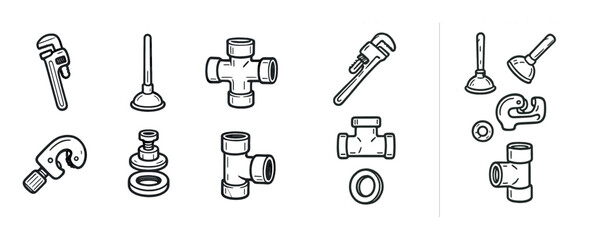 Obraz premium Plumbing Tools Icons