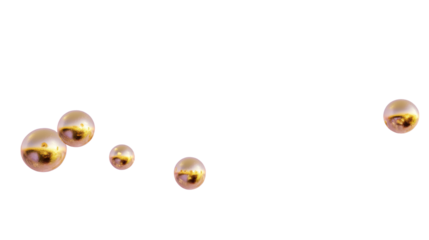 Golden Reflective Spheres on White Background