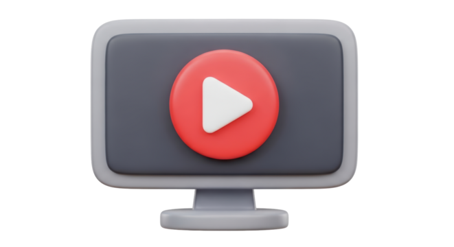 Isolated play button on monitor