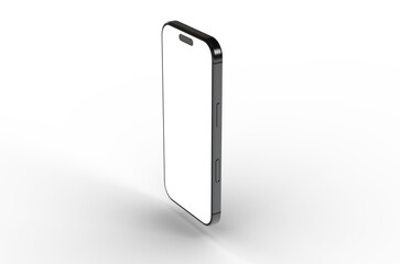 High-quality image of a modern smartphone with a blank screen, perfect for app presentations or website mockups.  Download now!