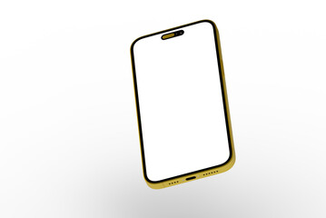 High-quality image of a gold smartphone with a blank screen, perfect for app presentations or website mockups.