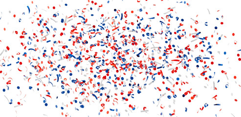 Patriotic confetti background. Ideal for celebrations, holidays, and festive designs. Download now!