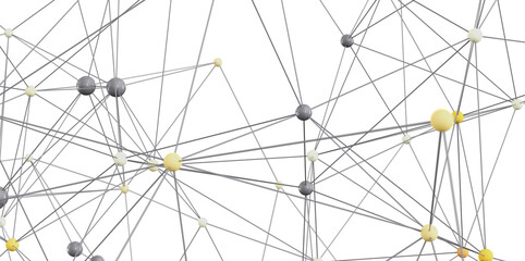 Obraz premium 3D rendering of abstract network connection with dots and lines. Perfect for technology, communication, or data concepts.
