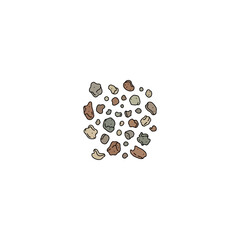 pebbles scattered randomly small stones in earth tones creating a natural background ideal for texture overlays and surface design projects