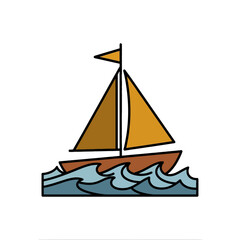 sailboat sailing on ocean waves a nautical vessel cruising the sea illustrating marine adventure and travel promotion on a sunny day