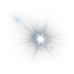 PNG Lens flare on Transparent Background. Overlay design element stock photo. Star