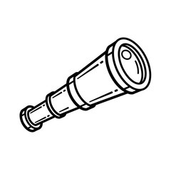 telescope illustration a vintage spyglass depicted with bold lines showcasing exploration and discovery perfect for historical illustrations and nautical themes.