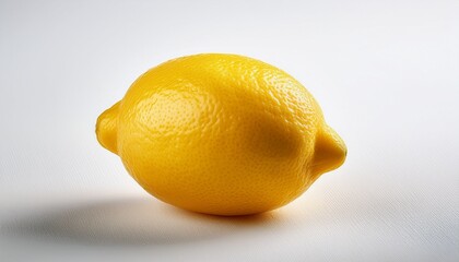 a solitary lemon fruit isolated on a white canvas