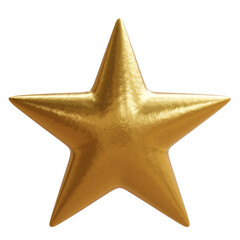 Golden star isolated on white transparent. Christmas tree decoration 