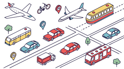 Transportation Network Infographic.