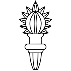 Simple Golden Torch Cactus Drawing