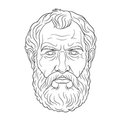Classic Blacksmith Hephaestus Line Art – Greek God of Fire & Tools Vector Drawing – Hephaestus Drawing – Line Art Drawing of Hephaestus – Hephaestus Icon – Greek God Vector
