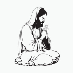 vector illustration of a man praying