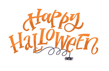 Fototapeta premium Happy Halloween set - Trick or treat – funny cute hand drawn doodle lettering label, t-shirt design, mug print, sticker print. 100% hand drawn vector