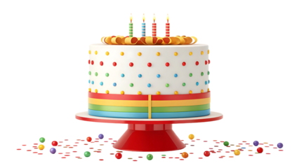 3d rendering element png image text happy birthday isolated on white background