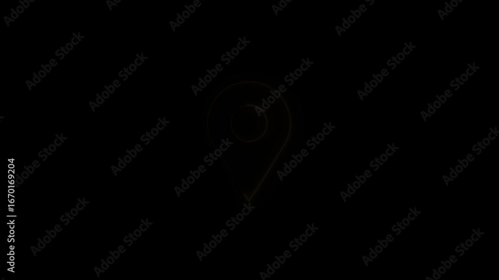 Aufkleber neon location icon animation. glowing location icon design motion graphics. fast tracking map pin ic