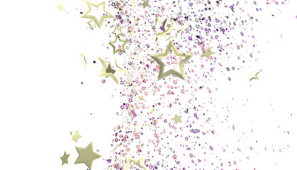 Beautiful image of golden stars sparkling on white. Perfect for celebrations!