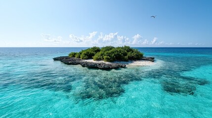 Naklejka premium Tranquil island in turquoise water