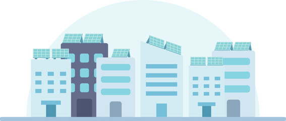 ソーラーパネルがついた建物のスマートシティ © Hoshiyui