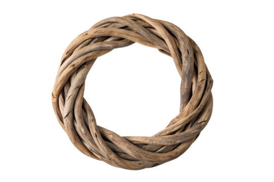 Rustic wooden wreath frame for festive decorations, natural textures, and earthy accents, creating a charming and organic display