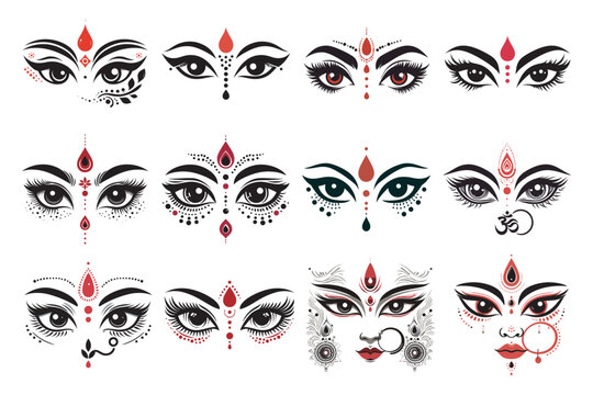  Durga Vector Set for Navratri and Durga Puja