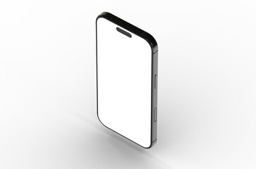 High-quality photo of a modern smartphone with a blank screen, perfect for app presentations or website mockups.