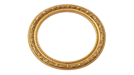 gold vintage circle frame isolated on transparent background. isolated on white background