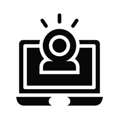 web cam glyph icon illustration vector graphic.eps