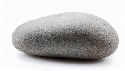 smooth river stone with natural textures isolated on a white background