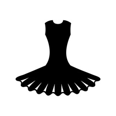 Elegant black dress silhouette with a scalloped hem perfect for an event