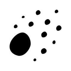 Black spot pattern on a white background suggesting animal print art