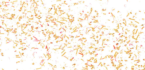 Festive background with gold and pink confetti. Perfect for celebrations, parties, and events.