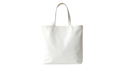 mock up of pure white tote bag on transparent background isolated on white background