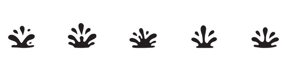 Splashes and drops. Set of water element, drop, splash. Water splashes collection. Cartoon water splashes element. Current drops, waves, tears and spray. EPS 10