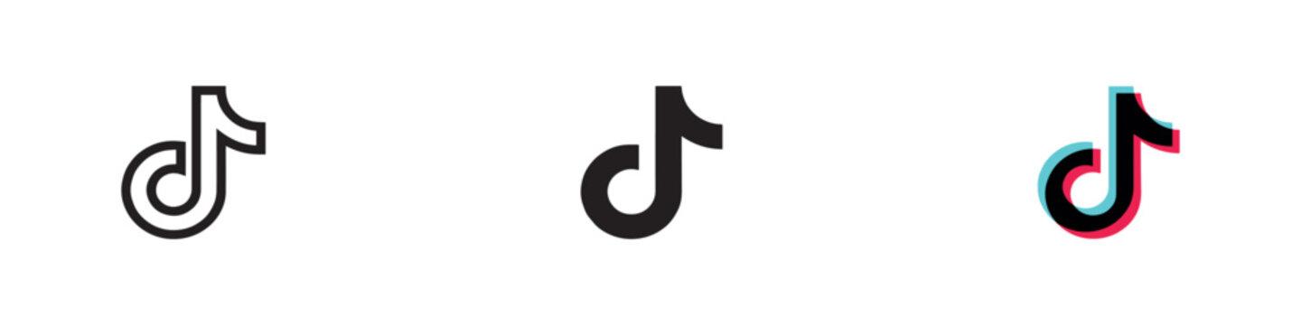 Tik Tok glitch icon of social media. Tik Tok icon. tik tok application. Vector flat icon. EPS 10. Rivne, Ukraine - August 26, 2025