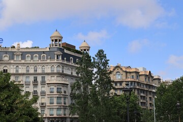 Blick in das Zentrum der Stadt Barcelona in Spanien	