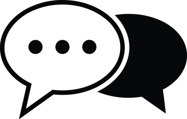 Speech bubble icon, chat symbol, communication graphic, conversation message design, dialogue box illustration, talking sign vector, discussion message icon