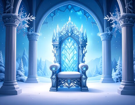 Frozen throne room, winter wonderland