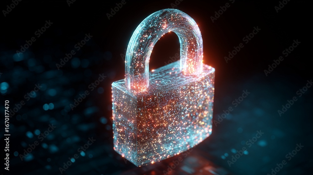 Poster digital lock secure your data in the modern age with technology and innovation