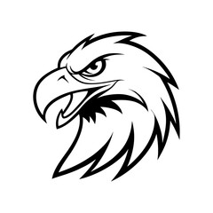 Obraz premium head of an angry eagle sports mascot vector line art
