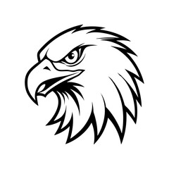Fototapeta premium head of an angry eagle sports mascot vector line art