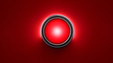 Glowing red button on a dark background